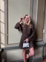 Jurk Ap2754 Mini Studs Bruin