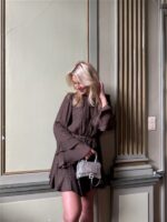 Jurk Ap2754 Mini Studs Bruin