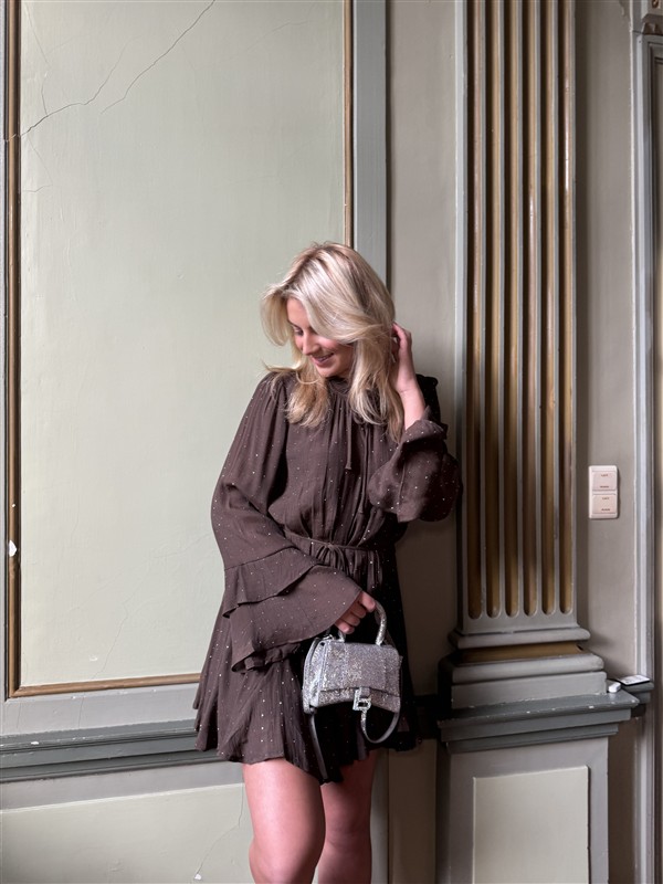 Jurk Ap2754 Mini Studs Bruin