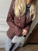 Sparkle Blazer V2521e Tweed Bruin