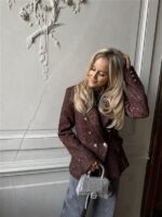 Sparkle Blazer V2521e Tweed Bruin