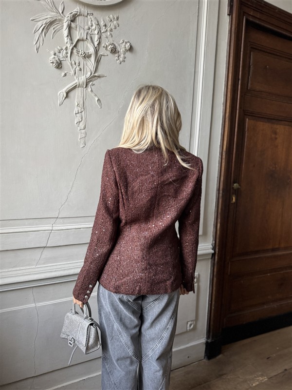 Sparkle Blazer V2521e Tweed Bruin