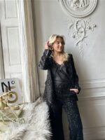 Top 3550 Satin Lace Asym Zwart