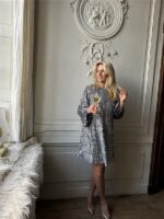 Jurkje Zp782 Paillet Bow Rug Zilver