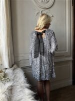 Jurkje Zp782 Paillet Bow Rug Zilver