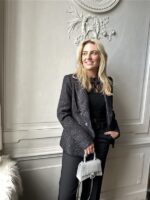 Sparkle Blazer V2521e Tweed Zwart