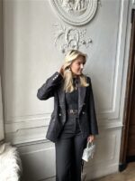 Sparkle Blazer V2521e Tweed Zwart