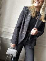 Sparkle Blazer V2521e Tweed Zwart