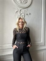 Top Tl1452 See Through Lace Zwart