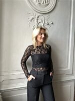 Top Tl1452 See Through Lace Zwart