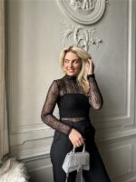 Top Tsl1720 Dentelle Fine Zwart