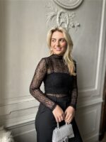 Top Tsl1720 Dentelle Fine Zwart