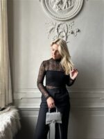 Top Tsl1720 Dentelle Fine Zwart