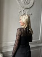 Top Tsl1720 Dentelle Fine Zwart