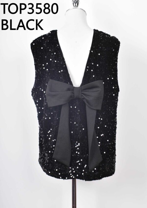 Top 3580 Paillet Big Bow Back Zwart