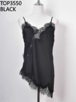 Top 3550 Satin Lace Asym Zwart