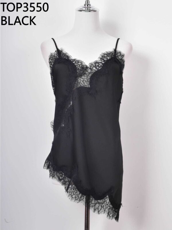 Top 3550 Satin Lace Asym Zwart