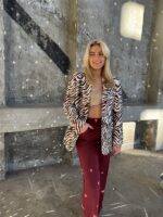 Alix Zebra Blazer Gold Lurex Detail