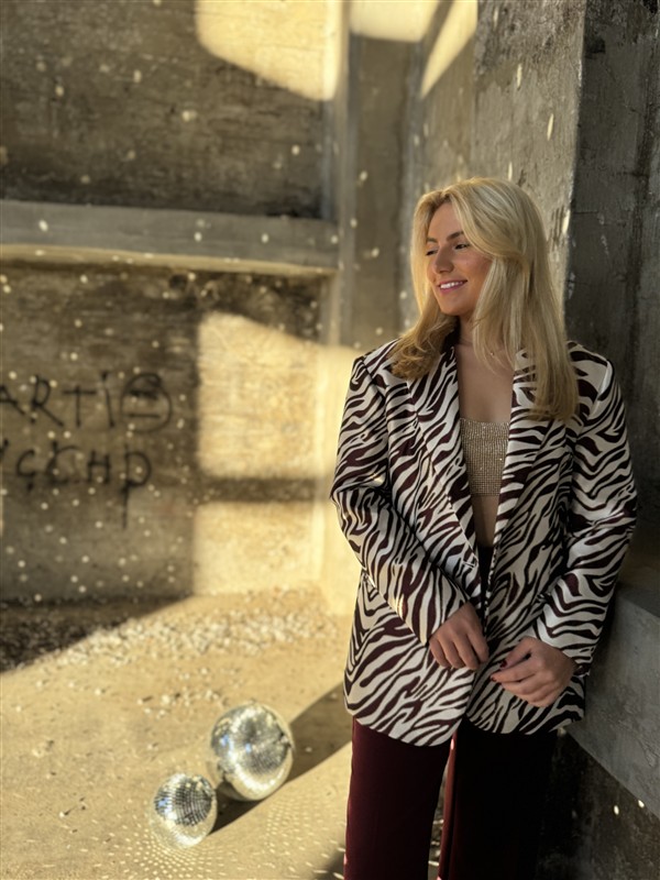 Alix Zebra Blazer Gold Lurex Detail