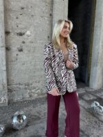 Alix Zebra Blazer Gold Lurex Detail