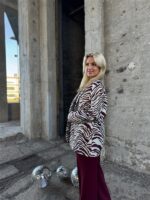 Alix Zebra Blazer Gold Lurex Detail