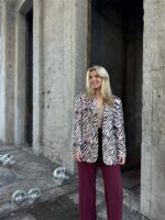 Alix Zebra Blazer Gold Lurex Detail
