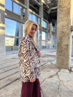 Alix Zebra Blazer Gold Lurex Detail