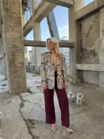 Alix Zebra Blazer Gold Lurex Detail