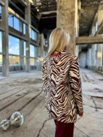 Alix Zebra Blazer Gold Lurex Detail
