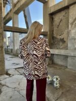 Alix Zebra Blazer Gold Lurex Detail