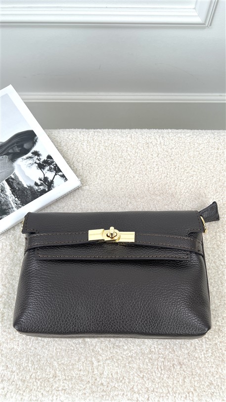 Shoulder Bag H-Sluiting Leder Bruin