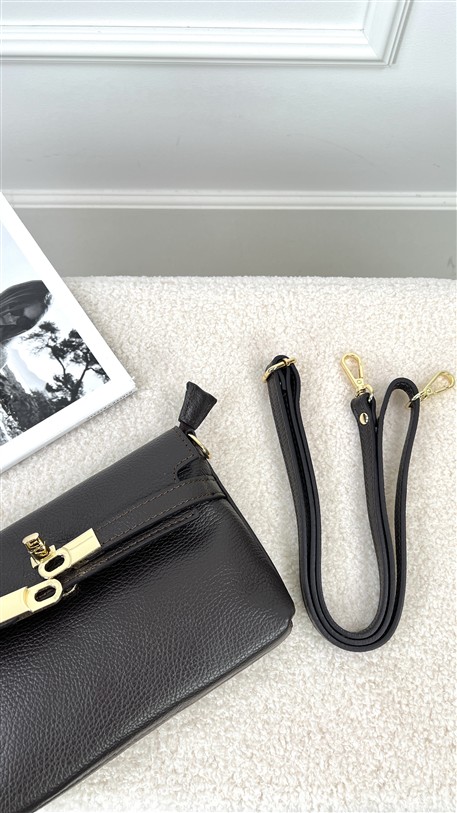 Shoulder Bag H-Sluiting Leder Bruin