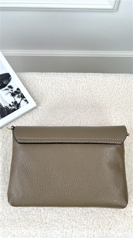 Shoulder Bag H-Sluiting Leder Taupe