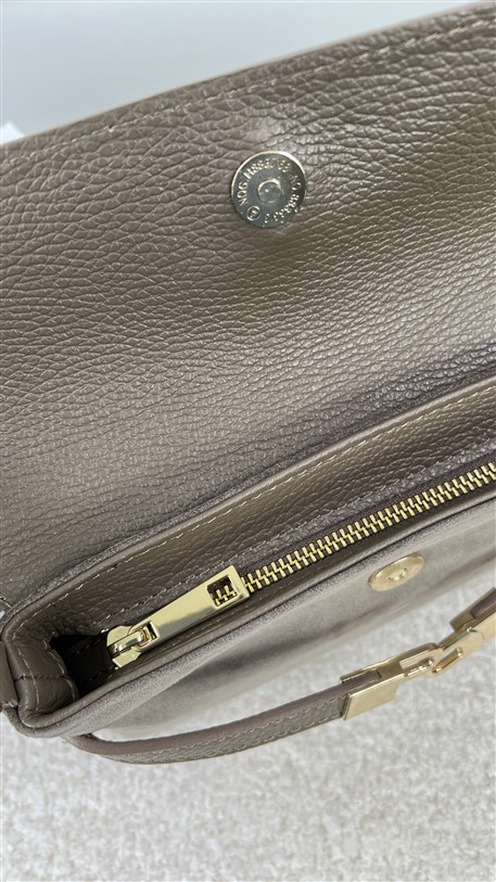 Shoulder Bag H-Sluiting Combi Leder Taup