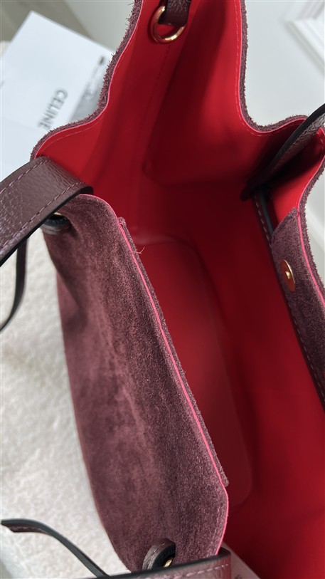 Tas Bordeaux Combi Suede + Leder