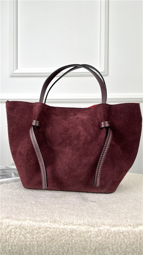 Tas Bordeaux Combi Suede + Leder