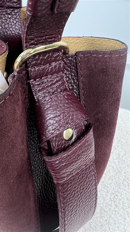 Bucket Bag Combi Suede + Leder Bordeaux