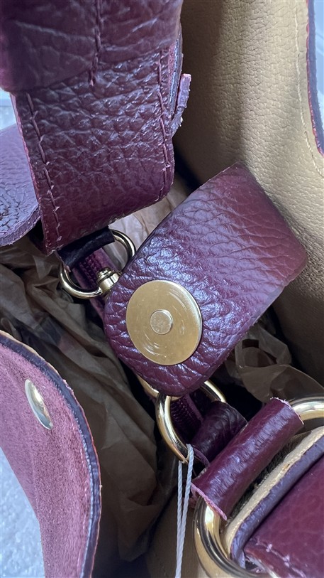 Bucket Bag Combi Suede + Leder Bordeaux