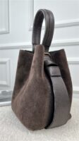 Bucket Bag Combi Suede + Leder Bruin