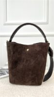 Bucket Bag Combi Suede + Leder Bruin