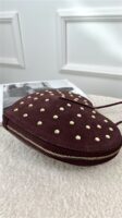 Tasje Hart Leder Met Studs Bordeaux