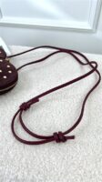 Tasje Hart Leder Met Studs Bordeaux
