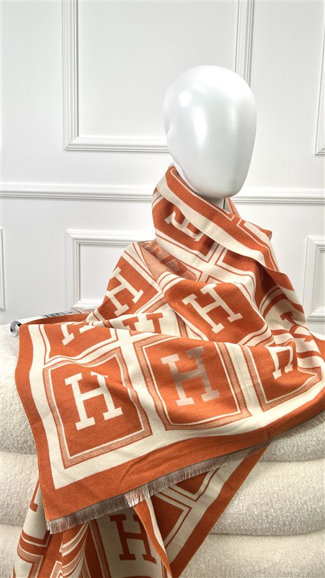 H-Sjaal Big Logo All Over Orange