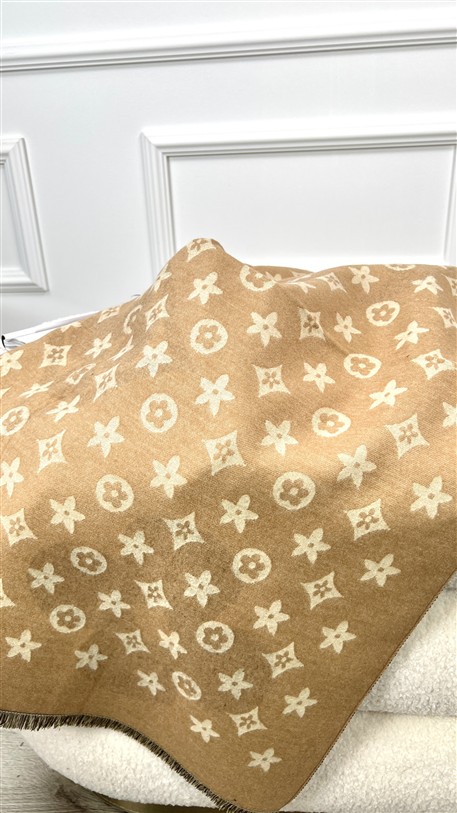 Lv Sjaal Big Logo Zwart