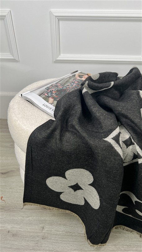 Lv Sjaal Big Logo Zwart