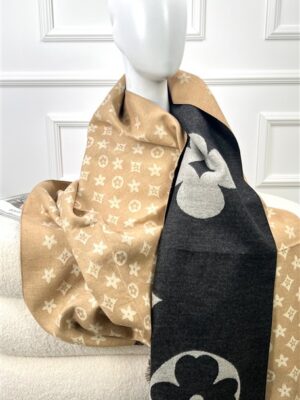 Lv Sjaal Big Logo Zwart