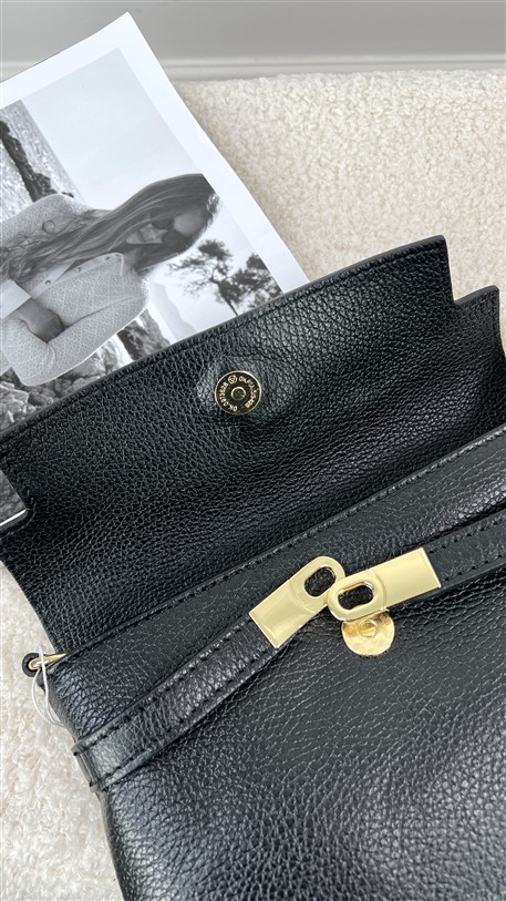 Shoulder Bag H-Sluiting Leder Zwart