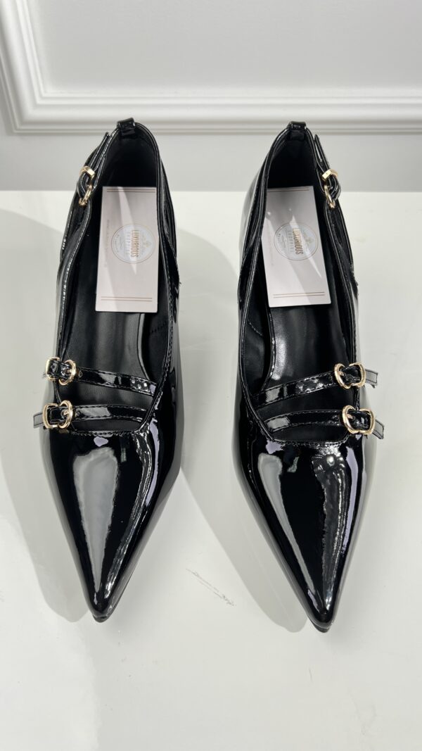 Lak Pump Ls5506 Gespen Met Kitten Heels