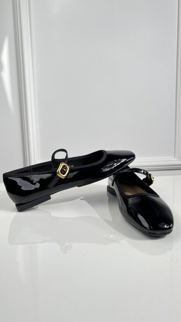 Lak Ballerina 68-383 Met Bandje Zwart