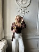 Top Tl1987 Overslag Mix Satin+paillet